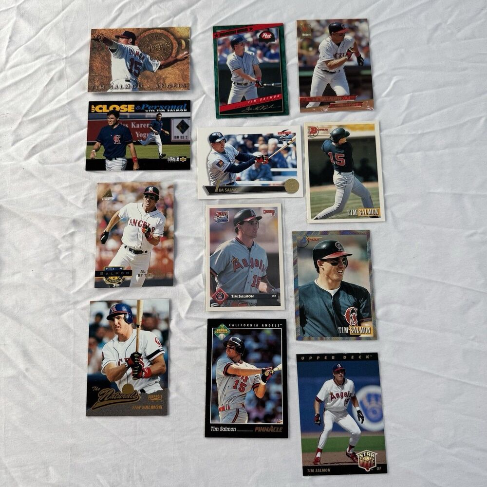 Tim Salmon California Angels Baseball 12 Card Lot